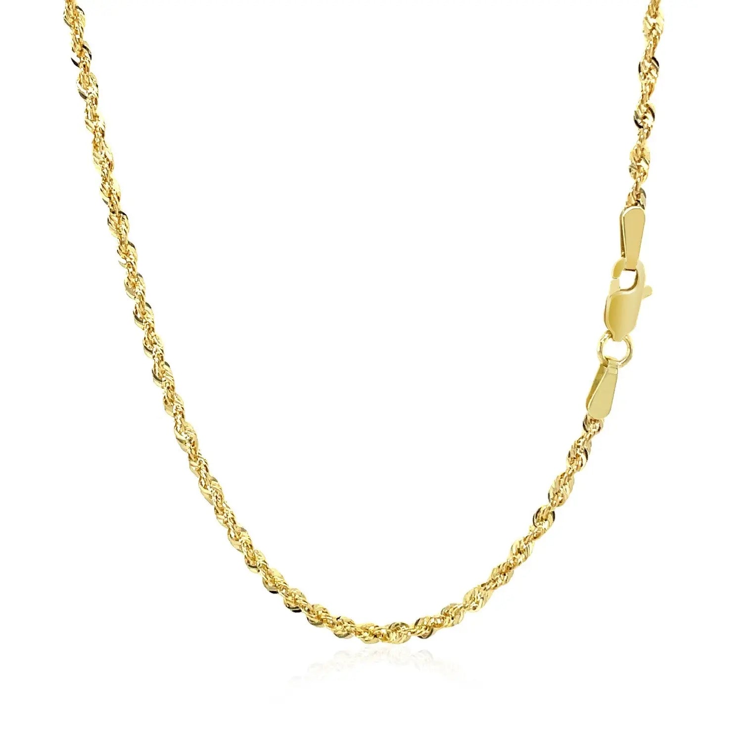 10K Yellow Gold Hollow Diamond Cut Rope Chain (2.00 mm)Monde Trend