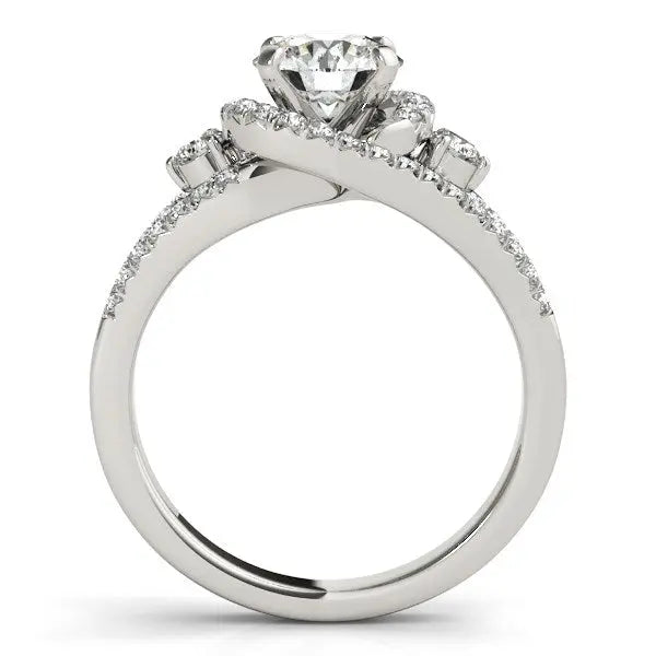 14k White Gold Split Shank Halo Bypass Diamond Engagement Ring (1 3/4 cttw) RCJ