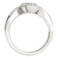 14k White Gold Curved Band Style Two Diamond Ring (5/8 cttw)Monde Trend