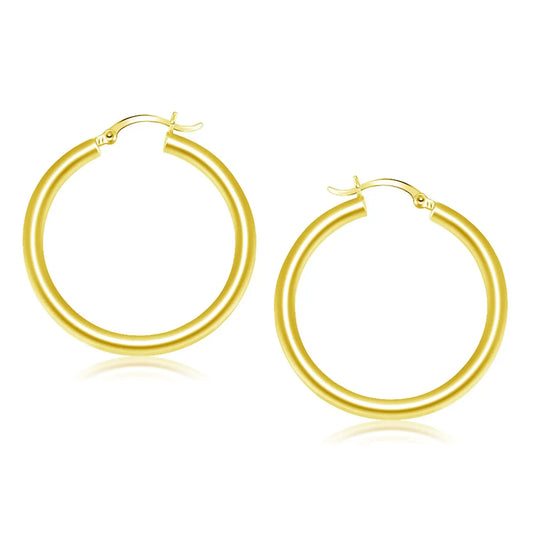 14k Yellow Gold Polished Hoop Earrings (4x40mm) RCJ