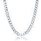 Rhodium Plated Sterling Silver Curb Style Chain (7.90 mm) RCJ