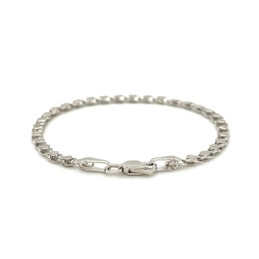 14k White Gold Heart Bracelet (3.00 mm)Monde Trend