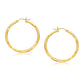 14k Yellow Gold Fancy Diamond Cut Hoop Earrings (3x35mm) RCJ