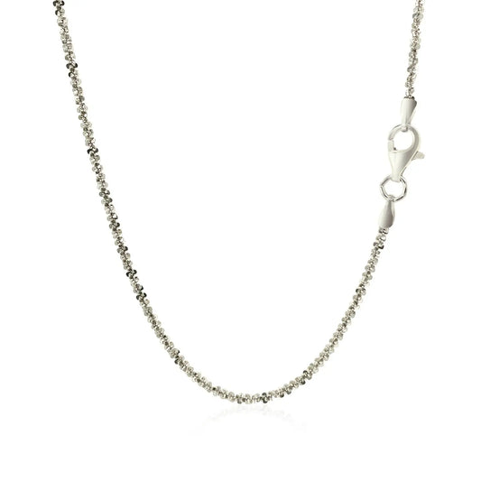 Rhodium Plated Sterling Silver Sparkle Style Chain (1.60 mm) RCJ