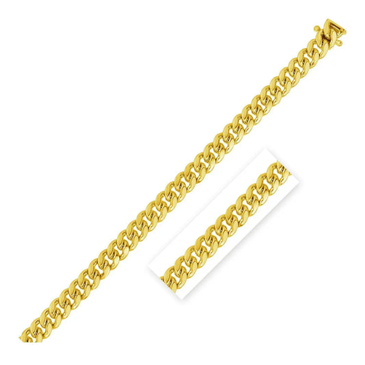 4.0mm 14k Yellow Gold Classic Solid Miami Cuban Chain RCJ