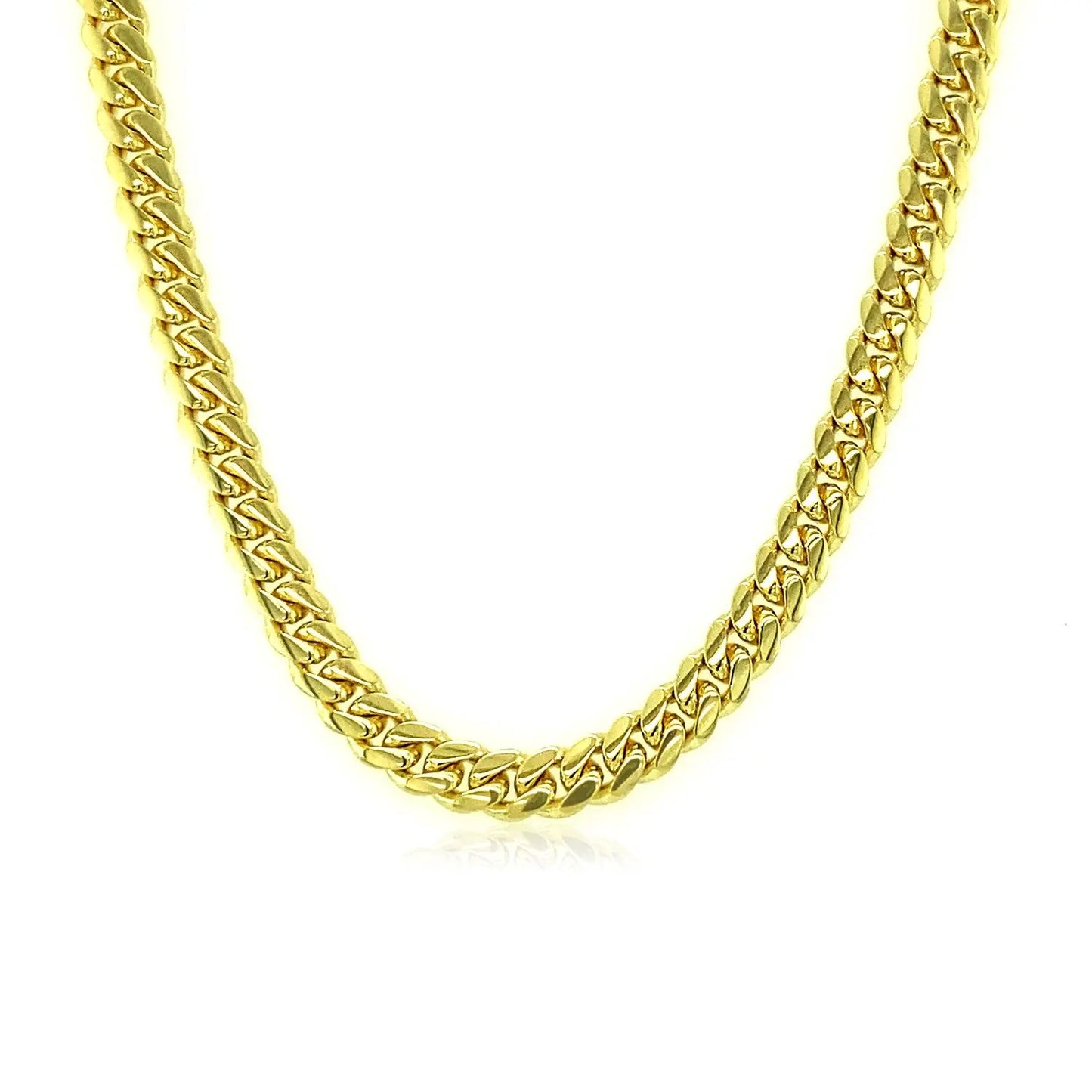 4.0mm 14k Yellow Gold Classic Solid Miami Cuban Chain RCJ