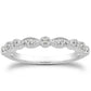 14k White Gold Vintage Look Fancy Pave Diamond Milgrain Wedding Ring Band RCJ