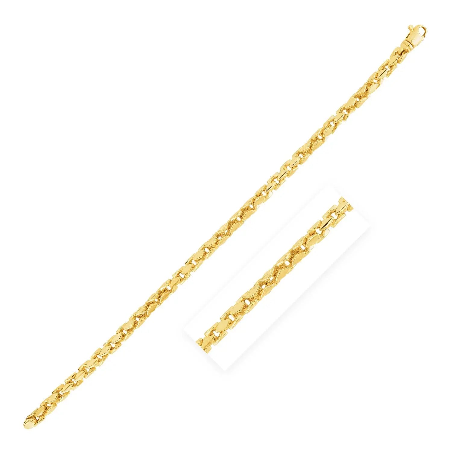 14k Yellow Gold High Polish Mens Fancy Box Bracelet  (5.00 mm) RCJ