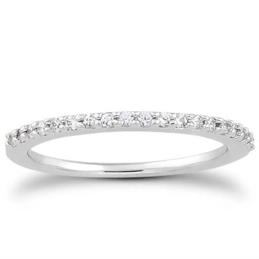 14k White Gold Slim Profile Diamond Micro Prong Diamond Wedding Ring Band RCJ