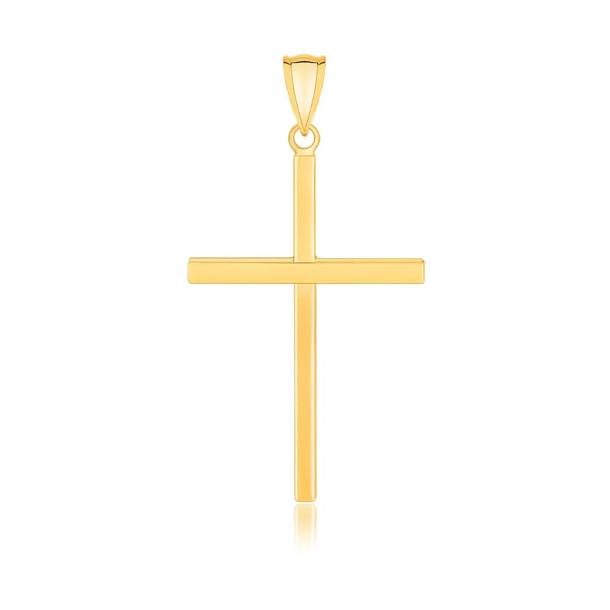 14k Yellow Gold Polished Flat Cross Pendant RCJ