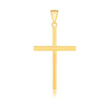 14k Yellow Gold Polished Flat Cross Pendant RCJ