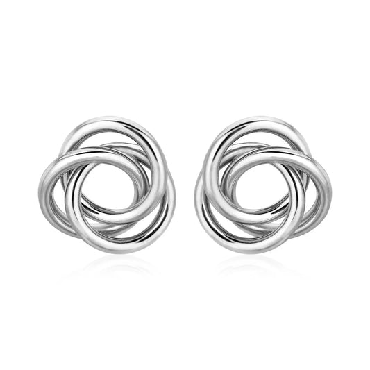 Polished Open Love Knot Earrings in Sterling Silver RCJ