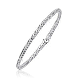 Fancy Weave Bangle in 14k White Gold (3.00 mm) RCJ