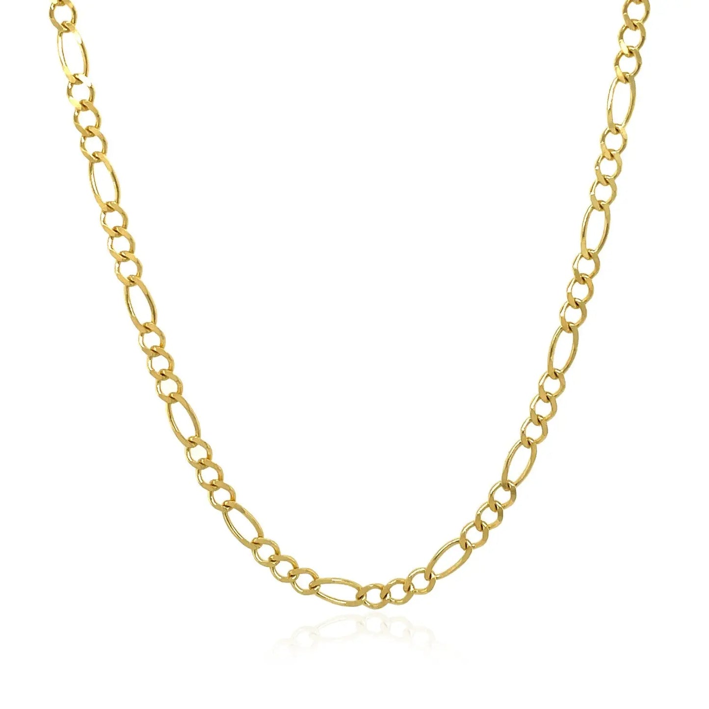 10k Yellow Gold Solid Figaro Chain (2.60 mm)Monde Trend