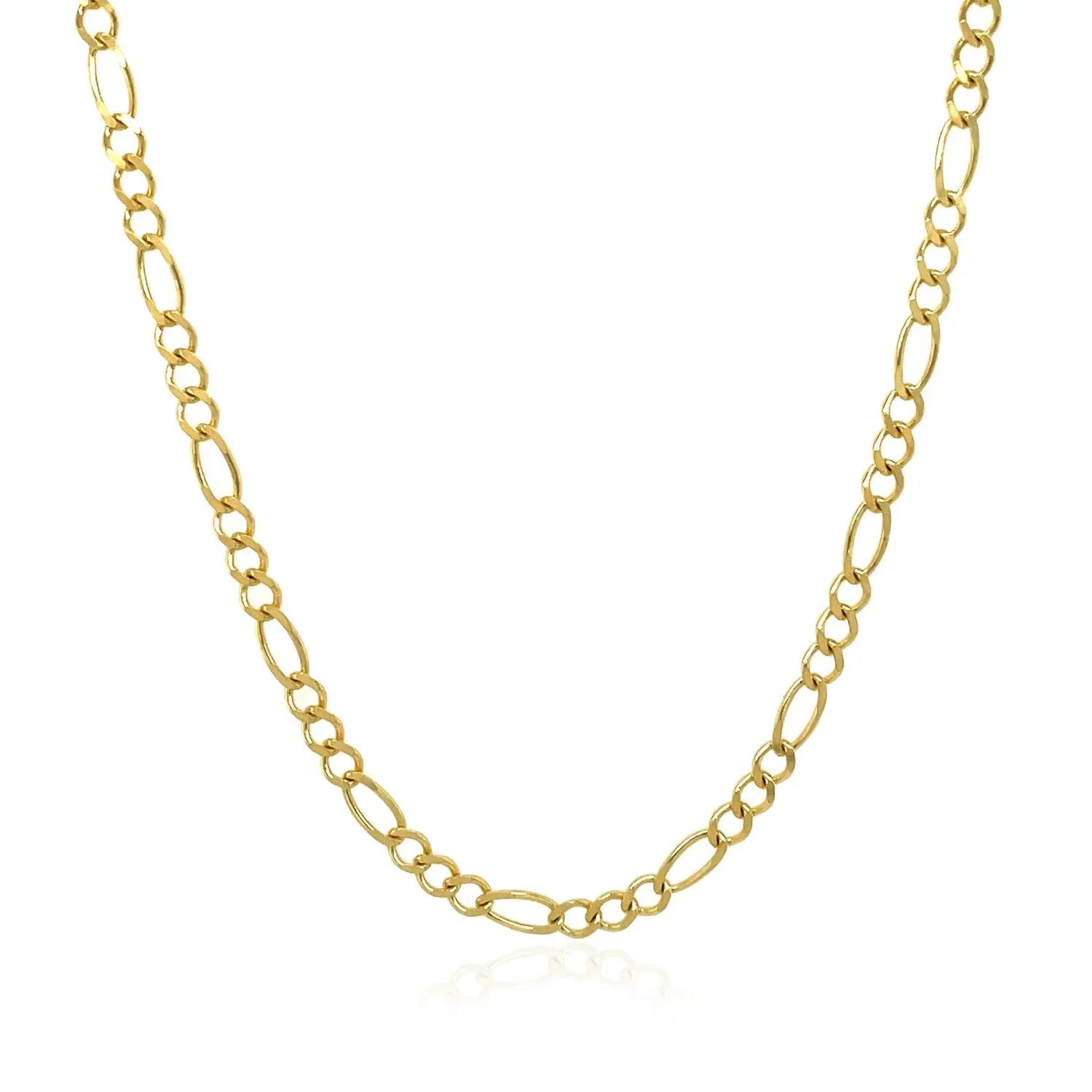 10k Yellow Gold Solid Figaro Chain (2.60 mm)Monde Trend