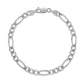 14k White Gold Solid Figaro Bracelet (4.50 mm) RCJ