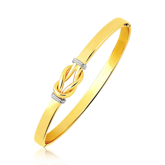 Intertwined Knot Slip On Bangle in 14k Two-Tone Gold (5.00 mm) RCJ