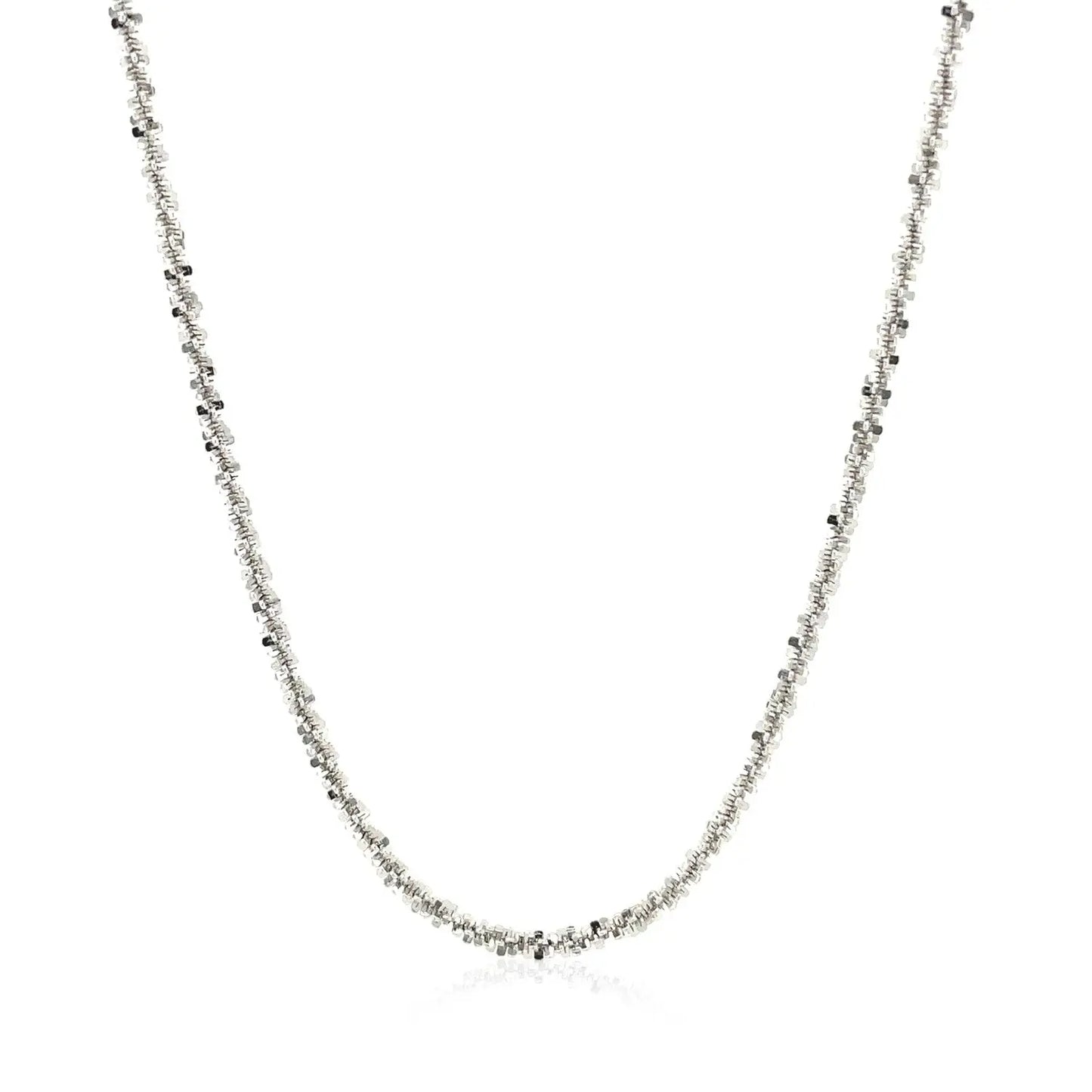 Rhodium Plated 2.2mm Sterling Silver Sparkle Style Chain (2.20 mm) RCJ