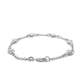 14k White Gold Rolo Chain Bracelet with Puffed Heart Stations (3.30 mm) RCJ