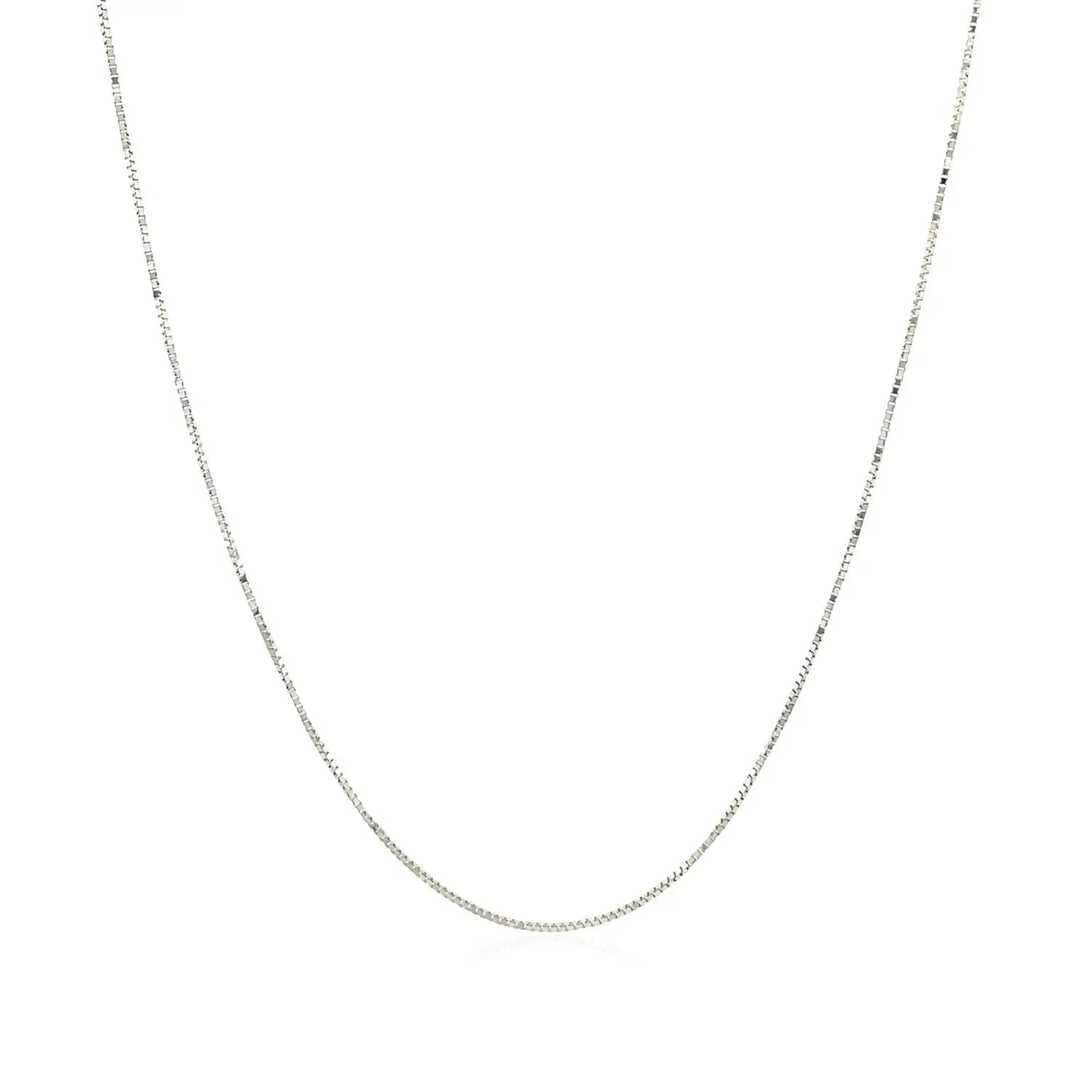 10k White Gold Classic Box Chain (0.45 mm)Monde Trend