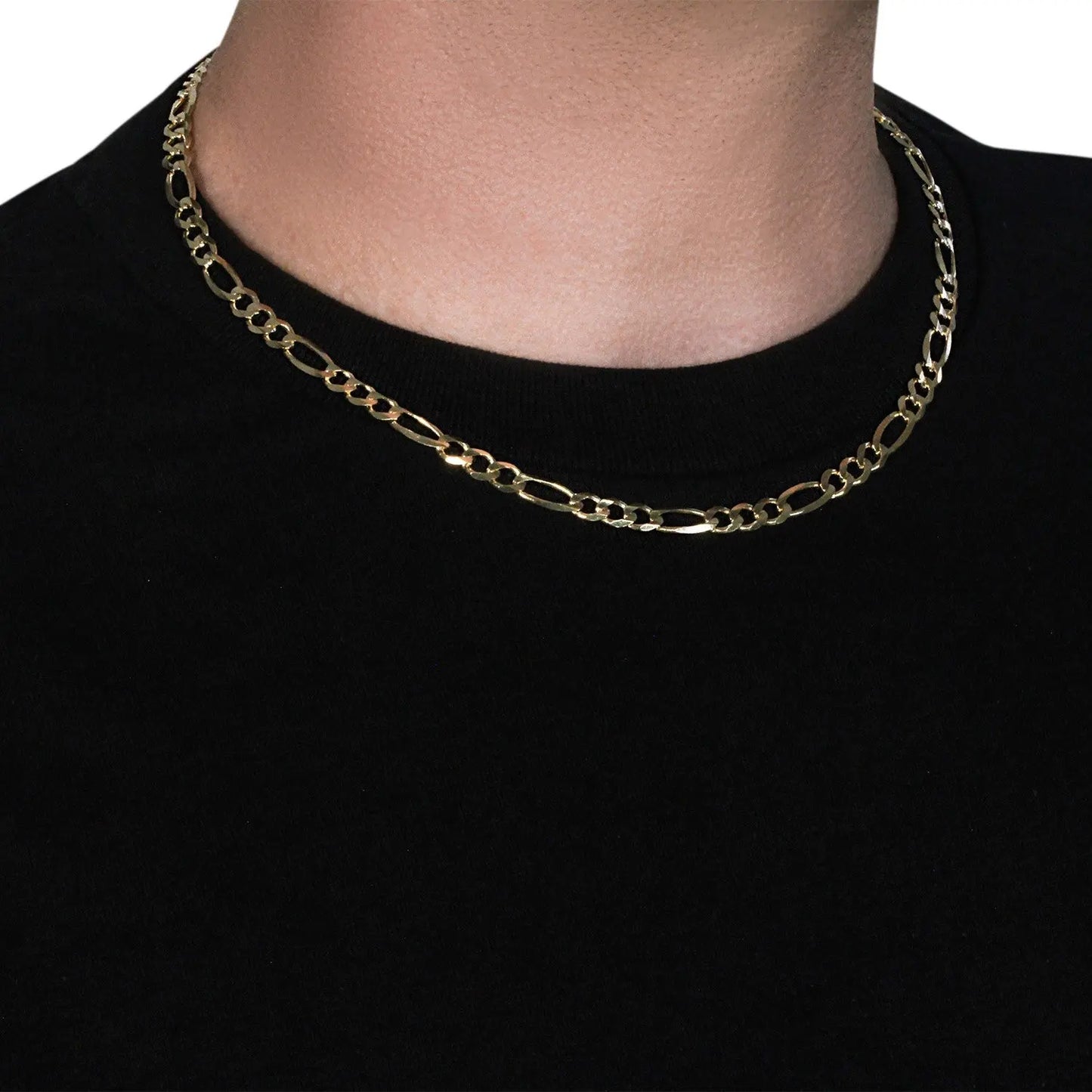 10K Yellow Gold Solid Figaro Chain (5.30 mm)Monde Trend