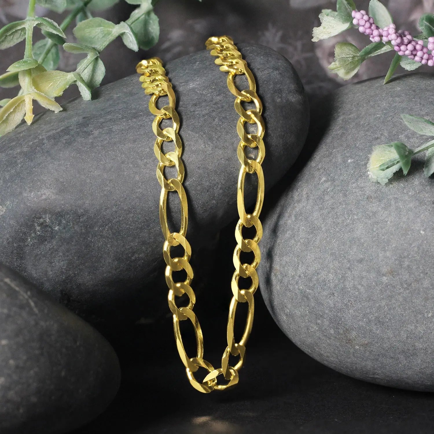 10K Yellow Gold Solid Figaro Chain (5.30 mm)Monde Trend