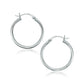 14k White Gold Polished Hoop Earrings (2x25mm) RCJ