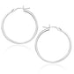 14k White Gold Polished Hoop Earrings (1.5x25mm) RCJ