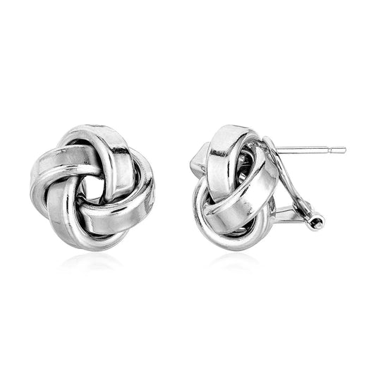 Large Sterling Silver Polished Love Knot Earrings(13mm) RCJ