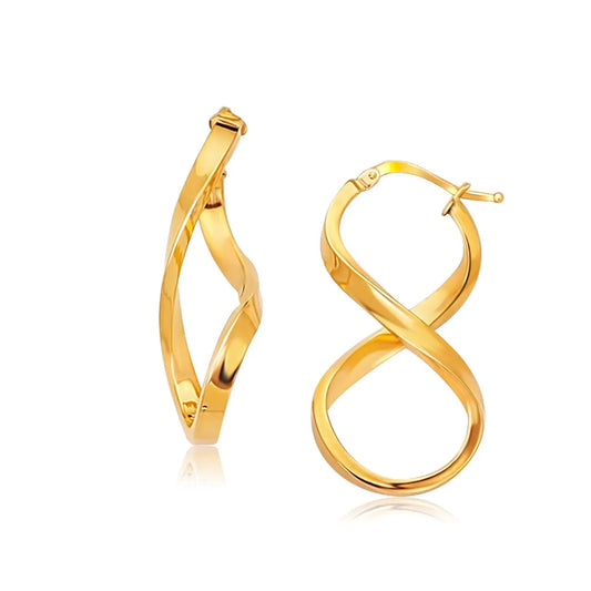 14k Yellow Gold Polished Infinity Shape Drop Earrings RCJ