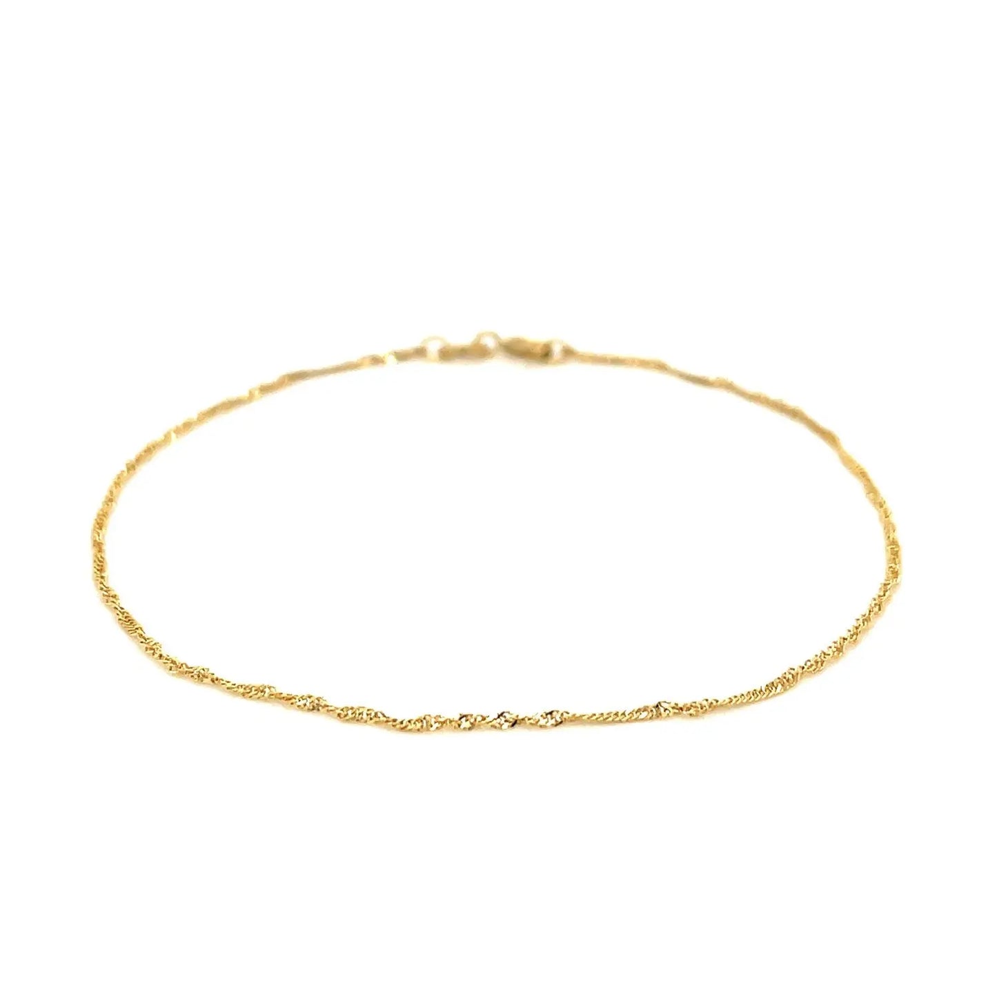 14k Yellow Gold Singapore Bracelet (1.10 mm) RCJ