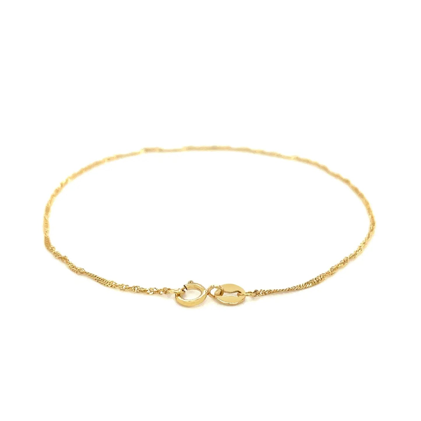 14k Yellow Gold Singapore Bracelet (1.10 mm) RCJ