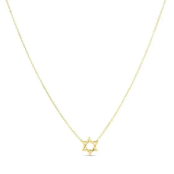 14k Yellow Gold Star of David Necklace RCJ