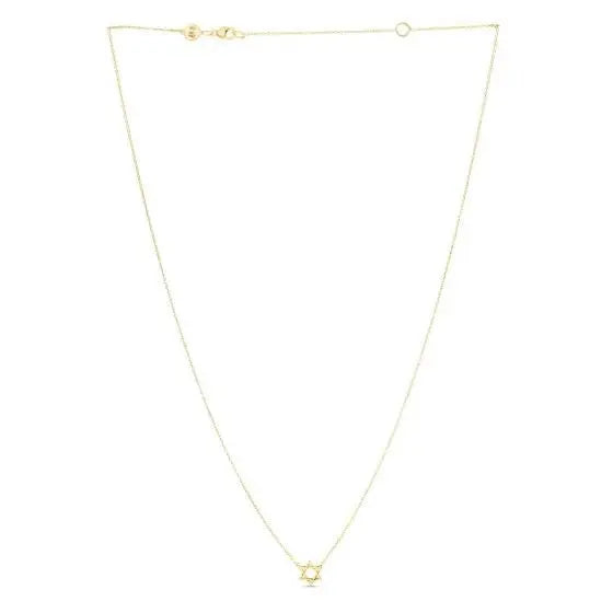 14k Yellow Gold Star of David Necklace RCJ