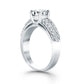 14k White Gold Tapered Pave Diamond Wide Band Engagement Ring RCJ