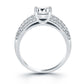 14k White Gold Tapered Pave Diamond Wide Band Engagement Ring RCJ