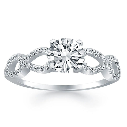 14k White Gold Double Infinity Diamond Engagement RingMonde Trend