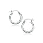 14k White Gold Polished Hoop Earrings (2x15mm) RCJ