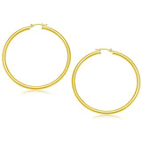 14k Yellow Gold Polished Hoop Earrings (3x50mm) RCJ