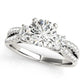 14k White Gold Split Shank 3 Stone Round Diamond Engagement Ring (2 cttw) RCJ