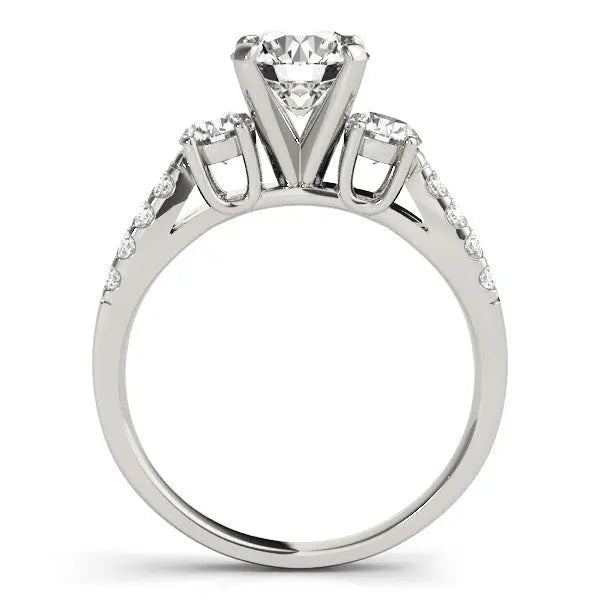 14k White Gold Split Shank 3 Stone Round Diamond Engagement Ring (2 cttw) RCJ