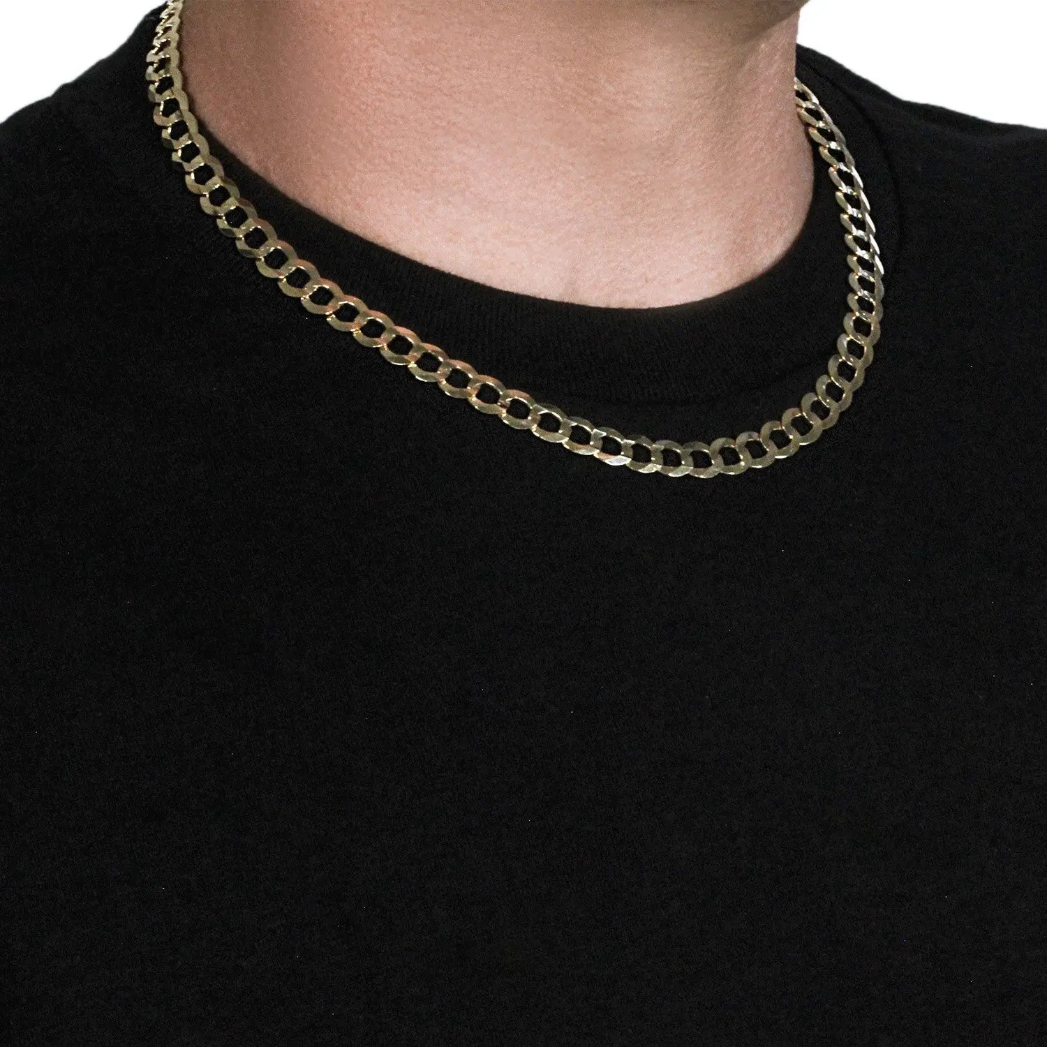 8.2mm 10k Yellow Gold Curb Chain (8.20 mm) RCJ