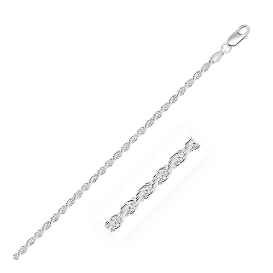 Sterling Silver Diamond Cut Rope Style Chain (2.90 mm) RCJ