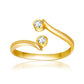 14k Yellow Gold Cubic Zirconia Accented Curve Ended Toe Ring RCJ