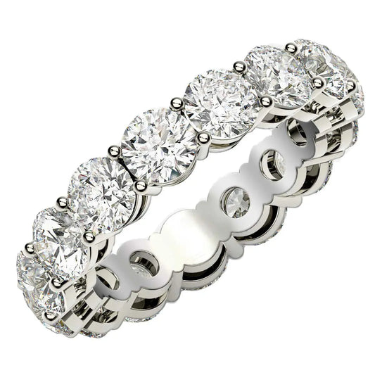 Round Cut Lab Grown Diamond Eternity Ring in 14k White Gold (5 cttw FG/VS2) RCJ