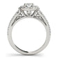 14k White Gold Diamond Engagement Ring with Teardrop Split Shank (7/8 cttw)Monde Trend