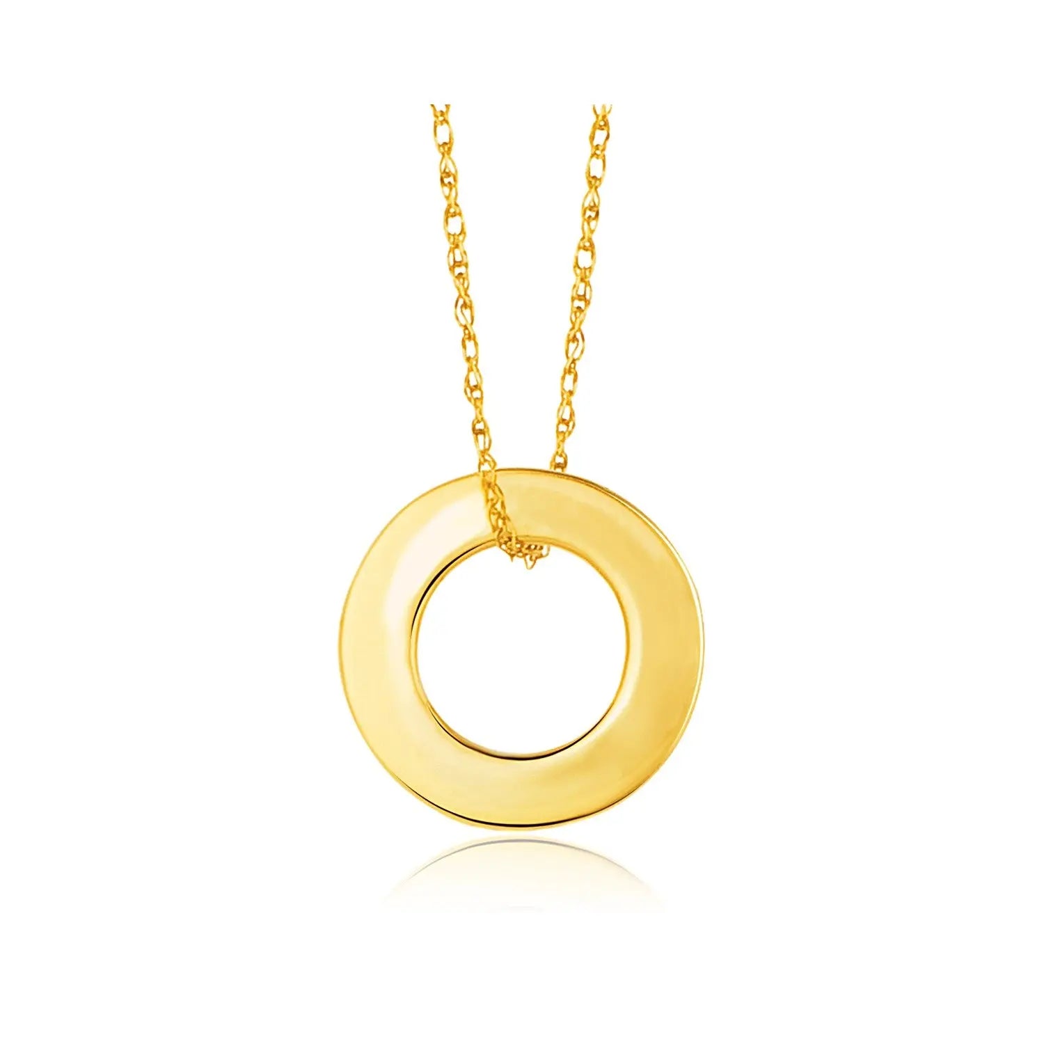 14k Yellow Gold Circle Pendant RCJ