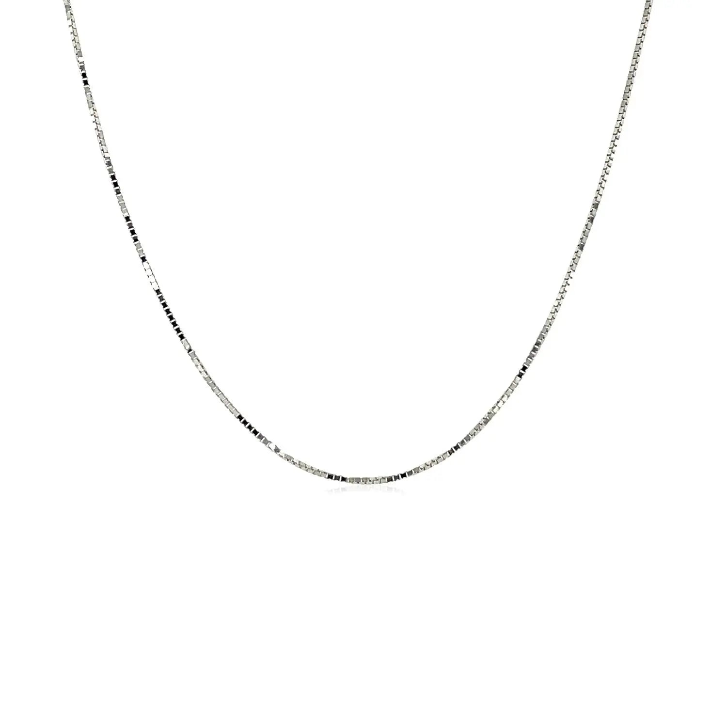 18k White Gold Box Chain 0.6mm (0.60 mm) RCJ