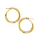 14k Yellow Gold High Polish  Hoop Earrings(2x20mm) RCJ