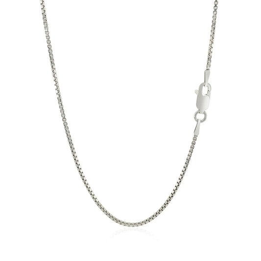 Sterling Silver Rhodium Plated Box Chain (1.30 mm) RCJ